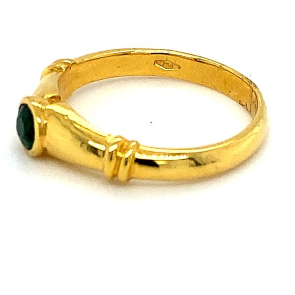 Emerald .40ct Solid 18K Yellow Gold Ring - Picture 7 of 8